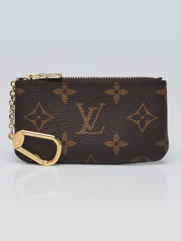 Louis Vuitton M62650 Key Pouch Monogram Canvas Coin Card Holder with Key Ring
